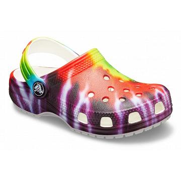 Crocs Classic Tie-Dye Graphic Girls' Clogs Multicolor | Australia 1492PJJQ